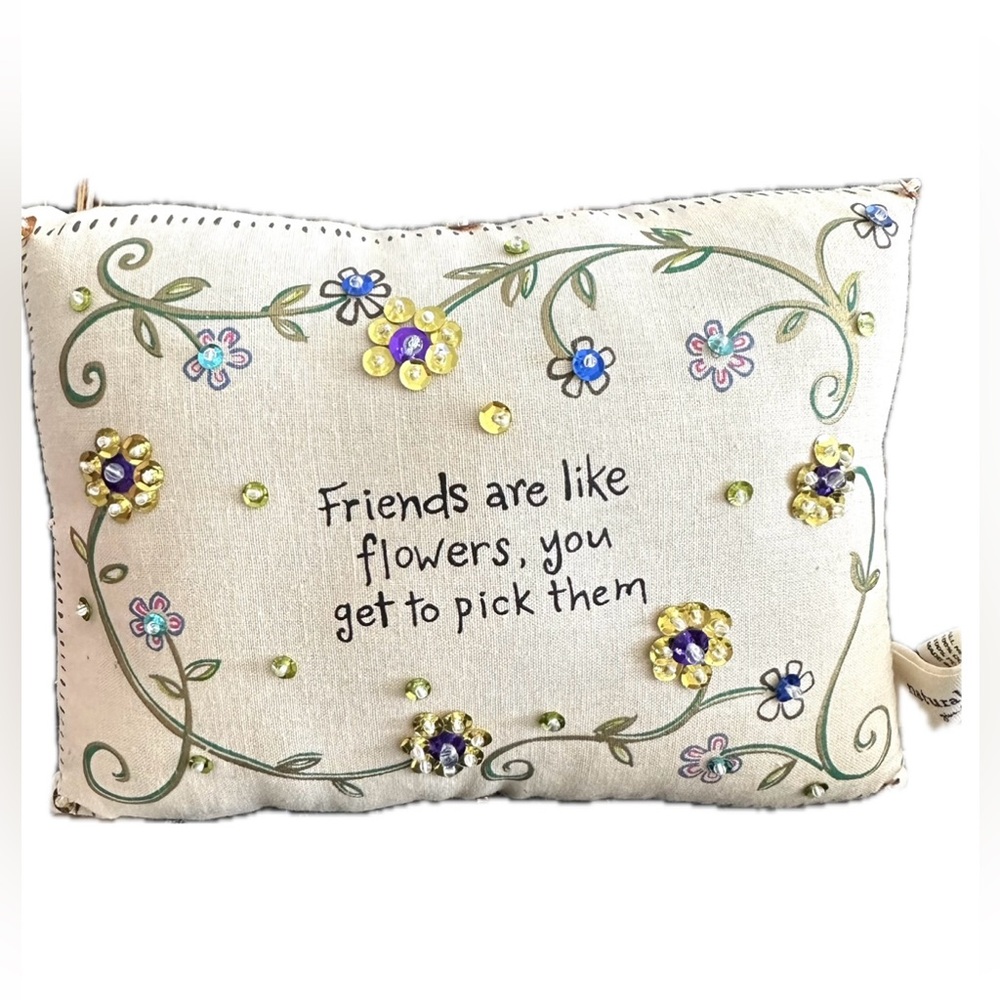 NATURAL LIFE Cream Accent Pillow with Floral Design